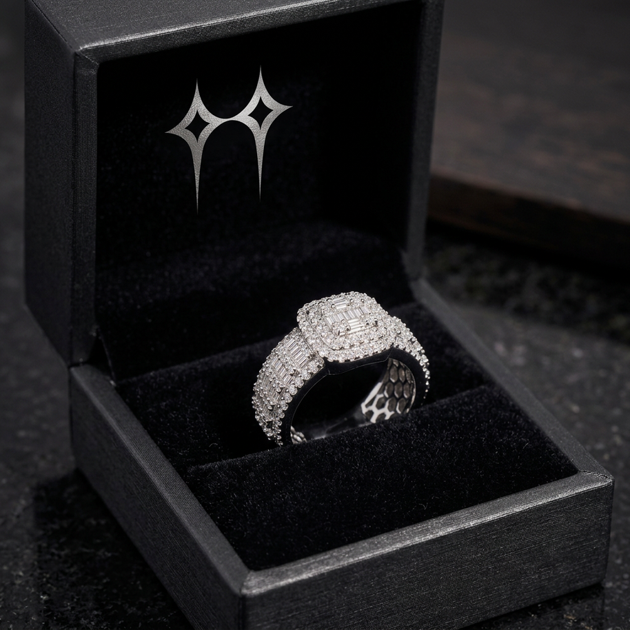 Fine Line Ring | Anillo con VVS Chapado en Oro blanco