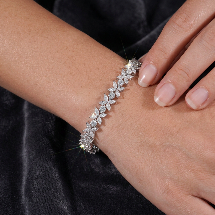 Flowers | Tennis exclusiva VVS Chapada en Oro Blanco