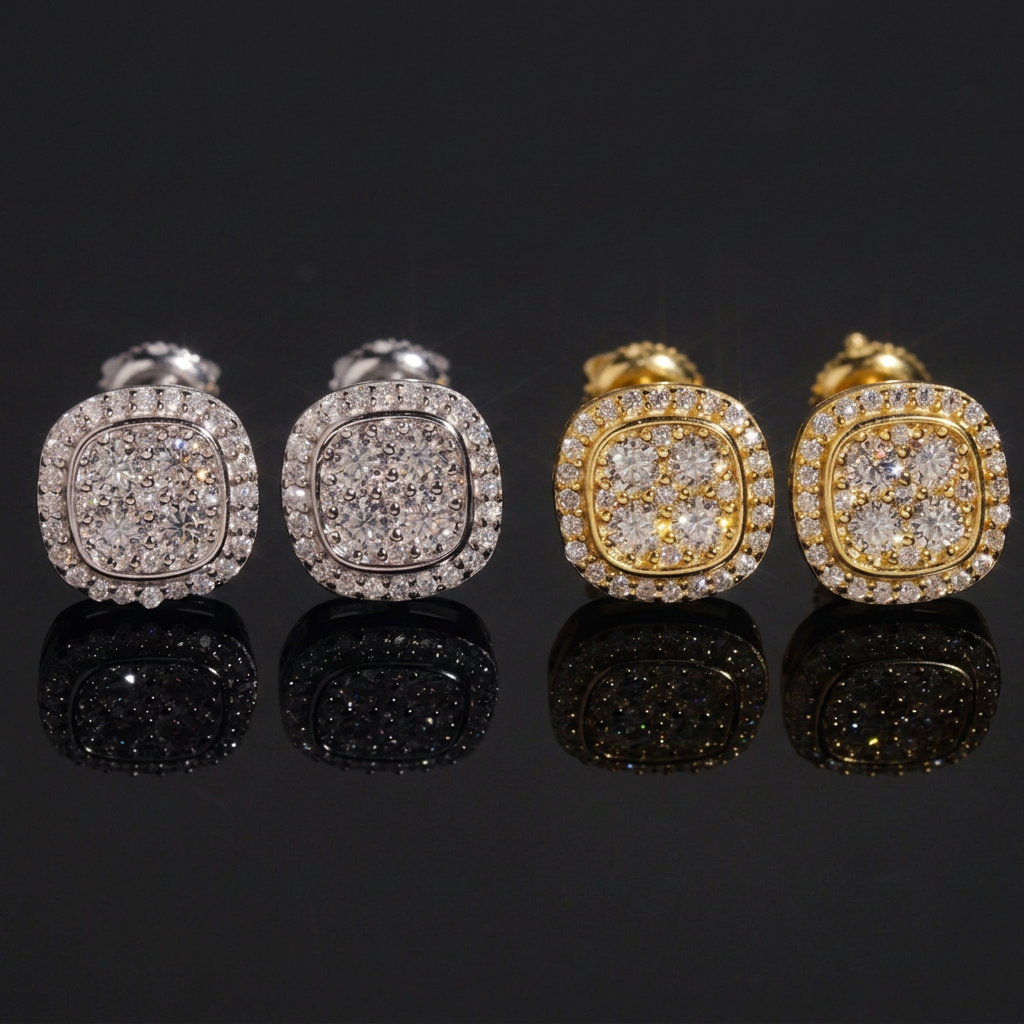 Lows | Pendientes VVS chapados en Oro Blanco / 18K