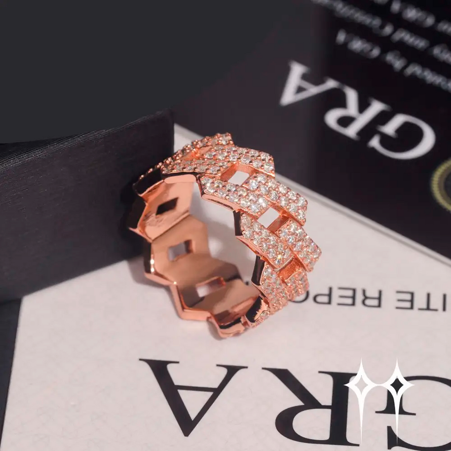 Chain Ring | Anillo con Moissanite