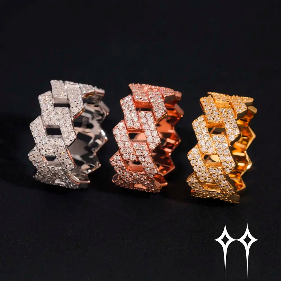 Chain Ring | Anillo con Moissanite