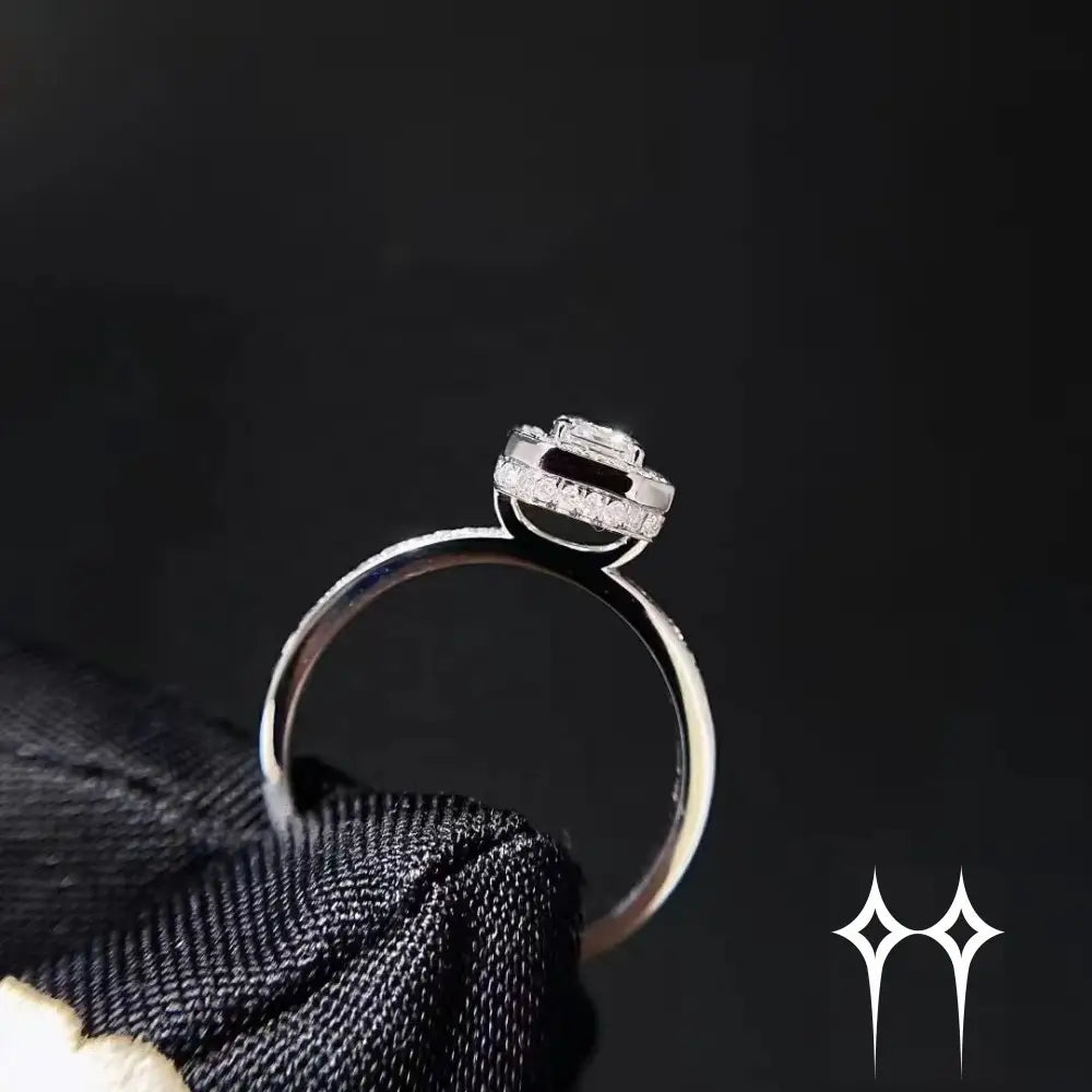 Anillo Moisanita estilo esmeralda - Plata 925