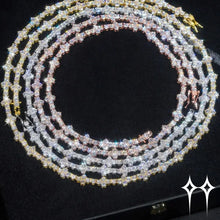 Cadena | Pulsera de Cruz con Diamantes Moisanita 3mm VVS de Plata 925 Oro Amarillo / 6 inches