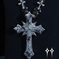 Colgante de cruz con puntas chapado en oro - Plata 925