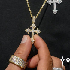 Colgante de cruz de moisanita Plata 925 - Plata Plata