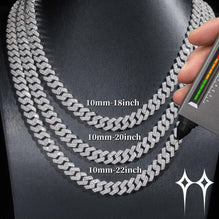 Ready to Ship 48H Shipping Pass Diamond Tester 925 Silver 10MM Two Row Regular Popular Moissanite Cuban Link Chain
