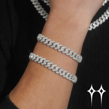 Ready to Ship 48H Shipping Pass Diamond Tester 925 Silver 10MM Two Row Regular Popular Moissanite Cuban Link Chain