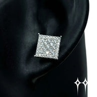 Pendientes de Diamante Moisanita de Forma Cuadrada - Plata 925