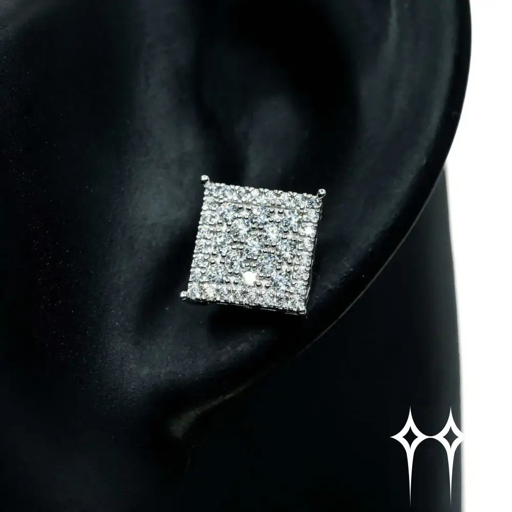 Pendientes de Diamante Moisanita de Forma Cuadrada - Plata 925