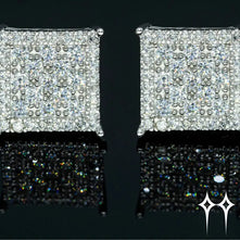 Pendientes de Diamante Moisanita de Forma Cuadrada - Plata 925 Plata