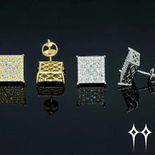 Pendientes de Diamante Moisanita de Forma Cuadrada - Plata 925