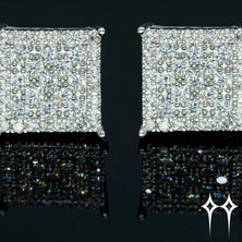 Pendientes de Diamante Moisanita de Forma Cuadrada - Plata 925