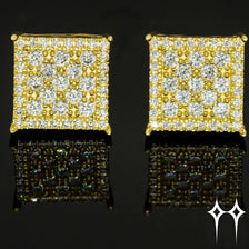 Pendientes de Diamante Moisanita de Forma Cuadrada - Plata 925