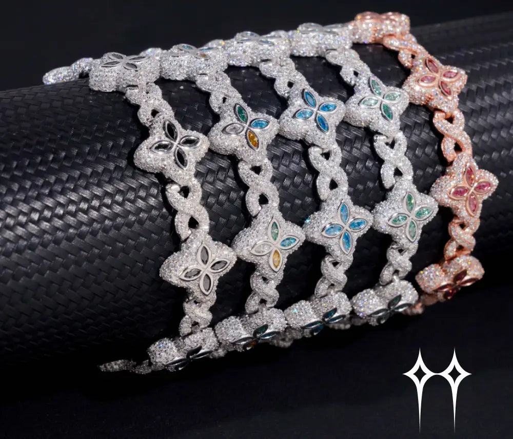 Pulsera Moissanita con diseño ’floret’ - Plata 925