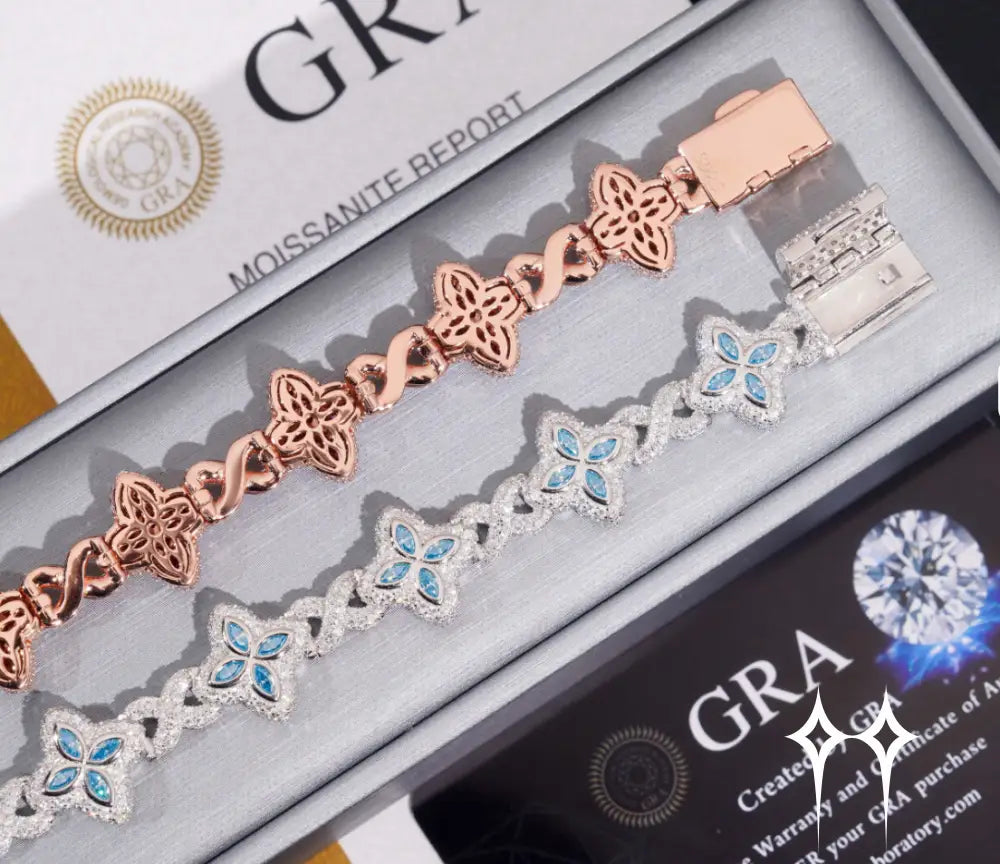 Pulsera Moissanita con diseño ’floret’ - Plata 925