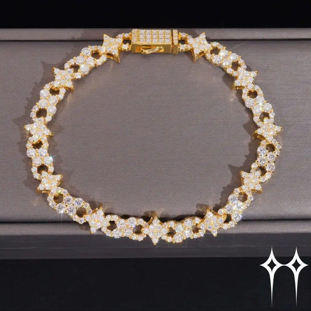 Pulsera plata 925 y Moisanita con diamantes de alta joyería