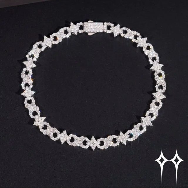 Pulsera plata 925 y Moisanita con diamantes de alta joyería